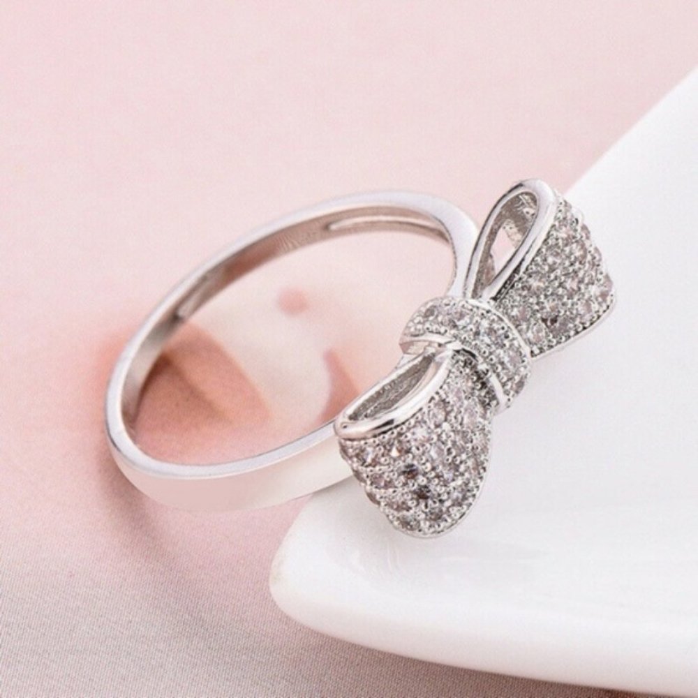 925 Silver White Sapphire Ring New - Picture 2 of 5